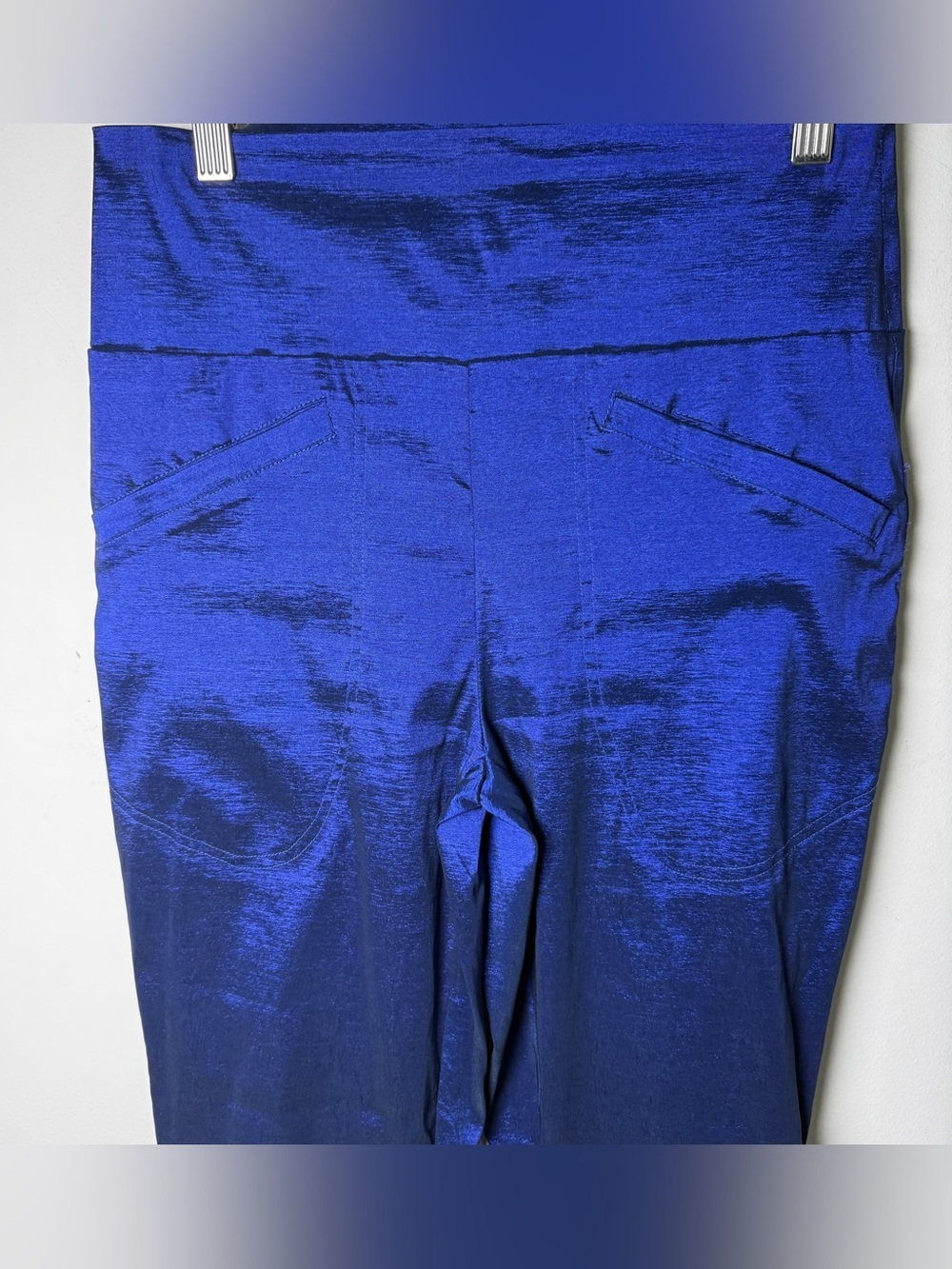 Bitte Kai Rand Pants Cobalt Blue Textured High-Waisted Danish Designer XS Scandi - Picture 2 of 10